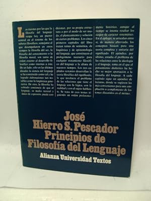 Imagen del vendedor de PRINCIPIOS DE FILOSOFA DEL LENGUAJE a la venta por LIBRERIA AZACAN