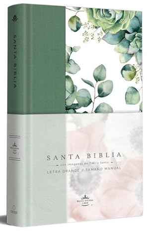 Seller image for Biblia RVR 1960 letra grande Tapa dura y tela verde con flores tama ±o manual / Spanish Bible RVR 1960 Handy Size Large Print Hardcover Cloth with Green Floral (Spanish Edition) by Reina Valera Revisada 1960 [Hardcover ] for sale by booksXpress