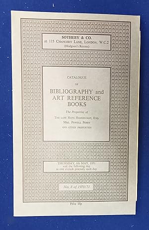 Catalogue of bibliography and art reference books. [ Sotheby & Co., auction catalogue, sale date:...
