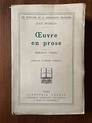 Image du vendeur pour Oeuvre en prose, Morceaux choisis mis en vente par Librairie des Possibles