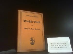 Bild des Verkufers fr Deutsche Poetik. Von / Sammlung Gschen ; 40 zum Verkauf von Der Buchecker
