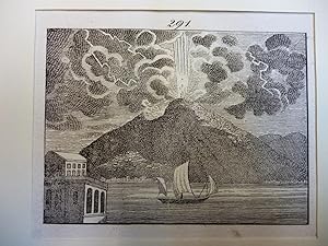 Holzstich - Vesuv. ( Vulkan bei Ausbruch Kampanien Neapel )