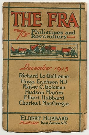 Bild des Verkufers fr The FRA for Philistines and Roycrofters - Vol. XVI, No. 3, December 1915 zum Verkauf von Between the Covers-Rare Books, Inc. ABAA