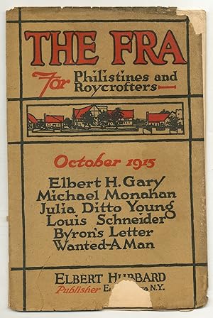 Bild des Verkufers fr The FRA for Philistines and Roycrofters - Vol. October 1915 zum Verkauf von Between the Covers-Rare Books, Inc. ABAA