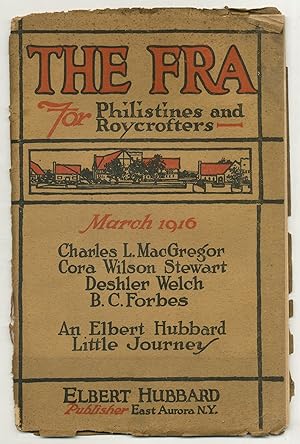Bild des Verkufers fr The FRA for Philistines and Roycrofters - Vol. XVI, No. 6, March 1916 zum Verkauf von Between the Covers-Rare Books, Inc. ABAA