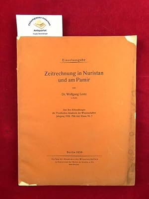 Seller image for Zeitrechnung in Luristan und am Pamir. for sale by Chiemgauer Internet Antiquariat GbR