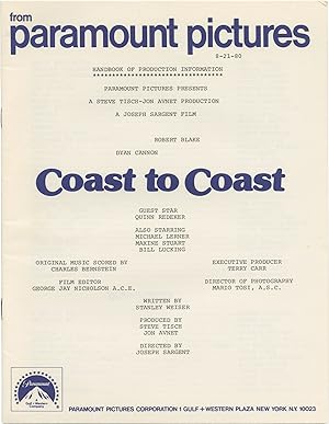 Seller image for Coast to Coast (Original press kit for the 1980 film) for sale by Royal Books, Inc., ABAA