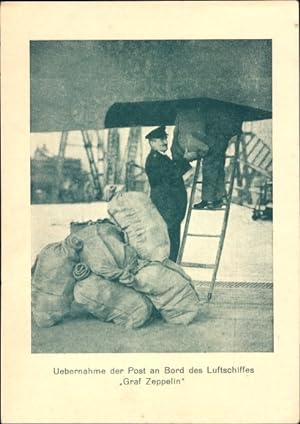 Ansichtskarte / Postkarte Übernahme der Post an Bord des Luftschiffes Graf Zeppelin, LZ 127, Moph...