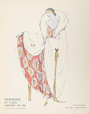 Hermine et lamé argent et or, tissu de Bianchini (Croquis N°VIII, La Gazette du Bon ton, 1922 n°9)