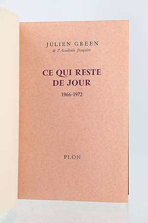 Journal - Ce qui reste de jour 1966-1972