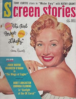Screen Stories Magazine April 1957 Jane Powell, John Wayne, Sophia Loren!