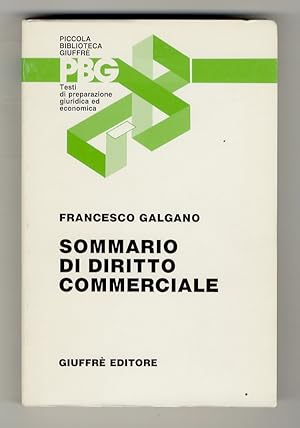 Seller image for Sommario di diritto commerciale. for sale by Libreria Oreste Gozzini snc