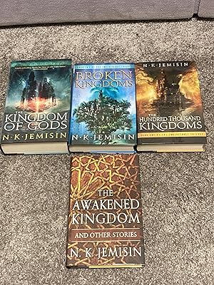 Seller image for THE INHERITANCE SERIES: THE HUNDRED THOUSAND KINGDOMS; THE BROKEN KINGDOMS; THE KINGDOM OF GODS; THE AWAKENED KINGDOM: MATCHING NUMBERED UK SIGNED LIMITED EDITION HARDCOVER SET 102/300 for sale by Books for Collectors