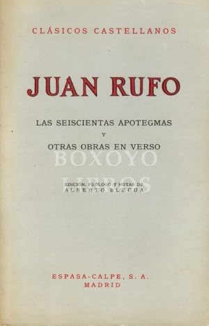 Las seiscientas apotegmas y otras obras en verso