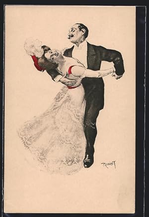 Künstler-Ansichtskarte Ferdinand von Reznicek: Tanzendes Paar