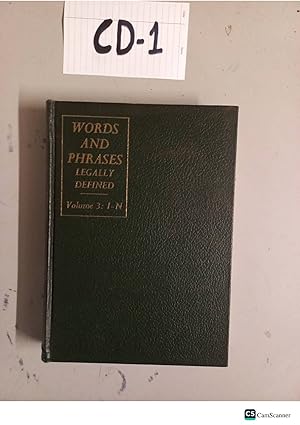 Imagen del vendedor de Words And Phrases Legally Defined Vol 3 a la venta por UK LAW BOOK SELLERS LTD