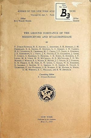 Immagine del venditore per The ground substance of the mesenchyme and hyaluronidase this series of papers is the result of a Conference on the Ground Substance of the Mesenchyme and Hyaluronidase, held by the Section of Biology of the New York Academy of Sciences on December 3 and 4, 1948 (=Annals of the New York Academy of Sciences ; 52,7 ) venduto da ANTIQUARIAT.WIEN Fine Books & Prints