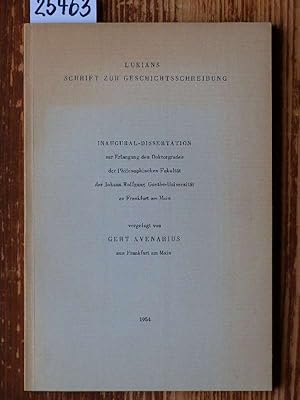 Seller image for Lukians Schrift zur Geschichtsschreibung. (Phil. Diss., Univ. Frankfurt a. M.) for sale by Michael Fehlauer - Antiquariat