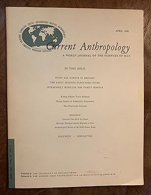 Seller image for On the Nature and Origin of Flying Saucers and Little Green Men Current Anthropology A World Journal of The Sciences Of Man April 1981 Vol. 22 No. 2 for sale by Three Geese in Flight Celtic Books