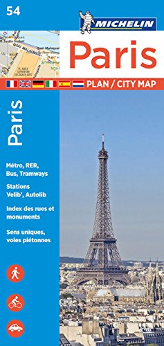 Seller image for Michelin Paris Street Map + Index Map 54 by Michelin [FRENCH LANGUAGE - Map ] for sale by booksXpress