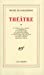 Seller image for Théâtre [FRENCH LANGUAGE - Soft Cover ] for sale by booksXpress