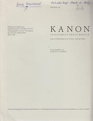 Imagen del vendedor de Der Morelsche Kopf im Britischen Museum. [Aus: Kanon, 15. Beiheft zur Halbjahresschrift Antike Kunst]. Sstudien zum griechischen und rmischen Bildnis, Hgg. von der Vereinigung der Freunde antiker Kunst. a la venta por Fundus-Online GbR Borkert Schwarz Zerfa