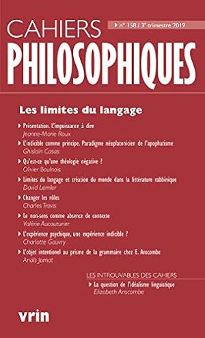 Immagine del venditore per Les Limites Du Langage (Cahiers Philosophiques) (French Edition) [FRENCH LANGUAGE - Soft Cover ] venduto da booksXpress