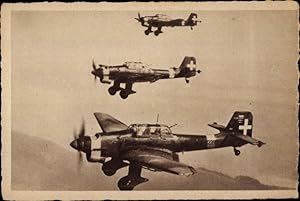 Ansichtskarte / Postkarte Italienische Militärflugzeuge in der Luft