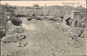 Ansichtskarte / Postkarte Zerschossenes Fort, Kriegszerstörungen, I. WK