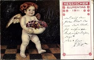 Ansichtskarte / Postkarte Hessischer Blumentag 1911, Engel, Blumen