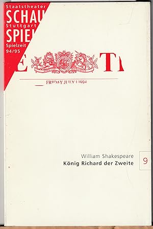 König Richard der Zweite. Staatstheater Stuttgart Programmbuch 9 Spielzeit 1994/95