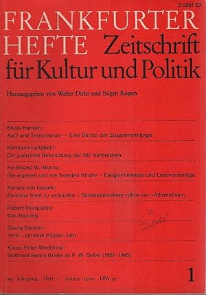 Frankfurter Hefte. Zeitschrift für Kultur und Politik. 34. Jahrgang, Heft 1, Januar 1979