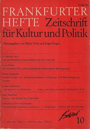 Frankfurter Hefte. Zeitschrift für Kultur und Politik. 34. Jahrgang, Heft 10, Oktober 1979