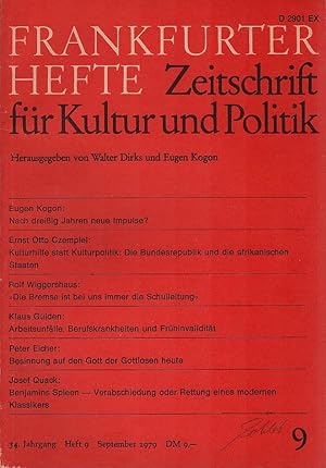 Frankfurter Hefte. Zeitschrift für Kultur und Politik. 34. Jahrgang, Heft 9, September 1979