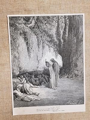 Bild des Verkufers fr Dante incontra Belacqua Divina Commedia Purgatorio Incisione Gustave Dor 1887 zum Verkauf von LIBRERIA IL TEMPO CHE FU