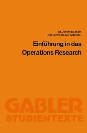 Imagen del vendedor de Einf ¼hrung in das Operations Research (German Edition) by Bachem, Achim [Paperback ] a la venta por booksXpress