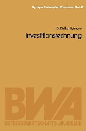 Imagen del vendedor de Investitionsrechnung (German Edition) by Hofmann, Diether [Paperback ] a la venta por booksXpress