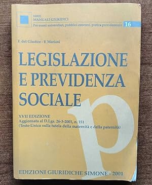 Immagine del venditore per Legislazione e previdenza sociale venduto da librisaggi