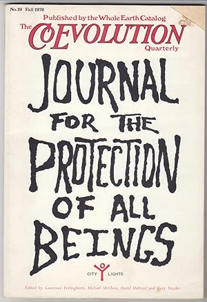 Imagen del vendedor de Journal for the Protection of All Beings / CoEvolution Quarterly 19 (Fall 1978) a la venta por Beasley Books, ABAA, ILAB, MWABA