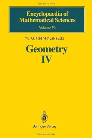 Imagen del vendedor de Geometry IV: Non-regular Riemannian Geometry (Encyclopaedia of Mathematical Sciences (70)) [Paperback ] a la venta por booksXpress