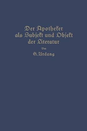 Seller image for Der Apotheker als Subjekt und Objekt der Literatur (German Edition) by Urdang, Georg [Paperback ] for sale by booksXpress