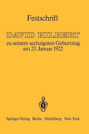 Imagen del vendedor de Festschrift: Zu Seinem Sechzigsten Geburtstag am 23.Januar 1922 (German Edition) by Hilbert, David [Paperback ] a la venta por booksXpress