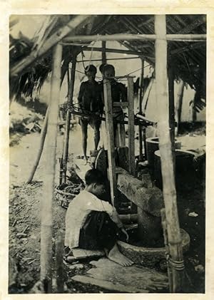 Vietnam manufacture of paper sheets Pulp in Limewater Old Photo Boyer 1930