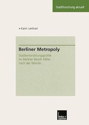 Seller image for Berliner Metropoly (Stadtforschung aktuell) (German Edition) by Lenhart, Karin [Paperback ] for sale by booksXpress