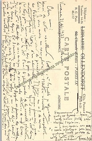 Bild des Verkufers fr Original Autogramm Romain Rolland (1866-1944) /// Autograph signiert signed signee zum Verkauf von Antiquariat im Kaiserviertel | Wimbauer Buchversand