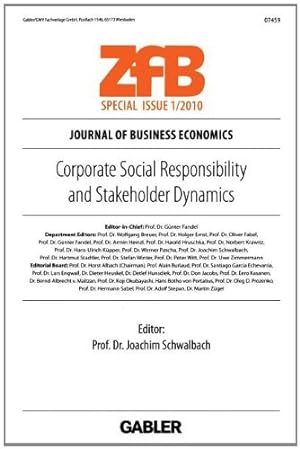 Seller image for Corporate Social Responsibility and Stakeholder Dynamics (ZfB Special Issue) [Paperback ] for sale by booksXpress