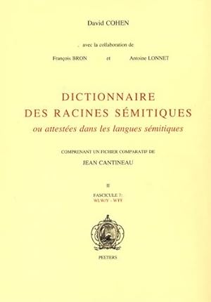 Bild des Verkufers fr Dictionnaire des racines semitiques ou attestees dans les langues semitiques, fasc. 7 by Bron, F, Cohen, Nick [Paperback ] zum Verkauf von booksXpress