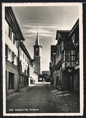 Bild des Verkufers fr Ansichtskarte Steckborn, Kirchgasse mit Kirche zum Verkauf von Bartko-Reher