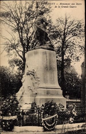 Bild des Verkufers fr Ansichtskarte / Postkarte Joigny Yonne, Denkmal fr die Gefallenen des Ersten Weltkriegs zum Verkauf von akpool GmbH