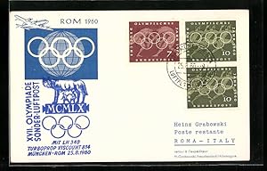 Ansichtskarte Rom, XVII. Olympiade Sonder-Luftpost 1960, Stempel